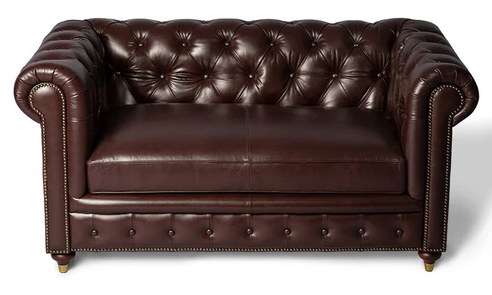Tan leather sofa after heavy stain removal and deep conditioning, Gurgaon home